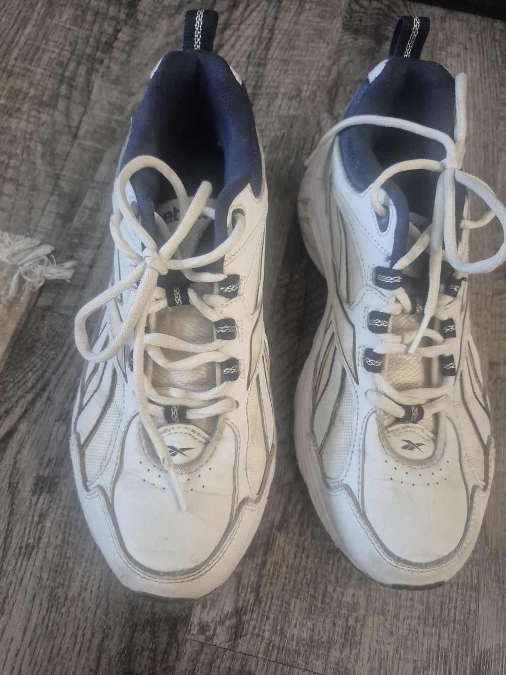 Reebok White and Navy Men's Athletic Sneakers